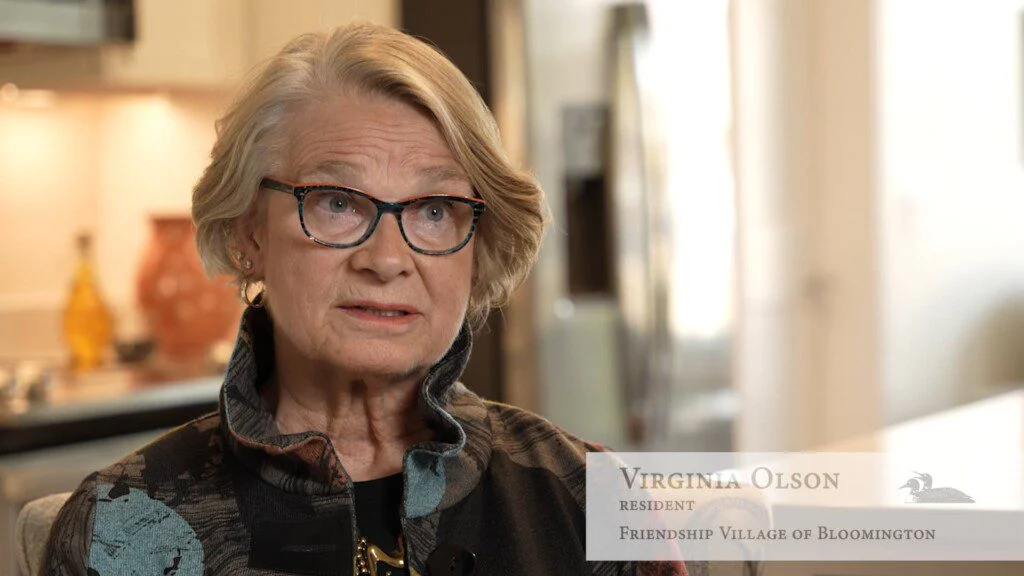 Woman giving a testimonial interview