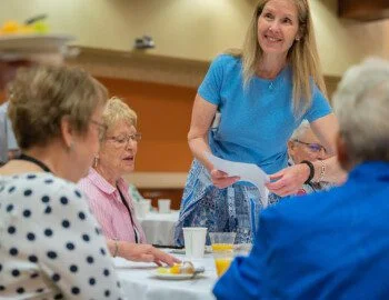 People sitting at a dining table
