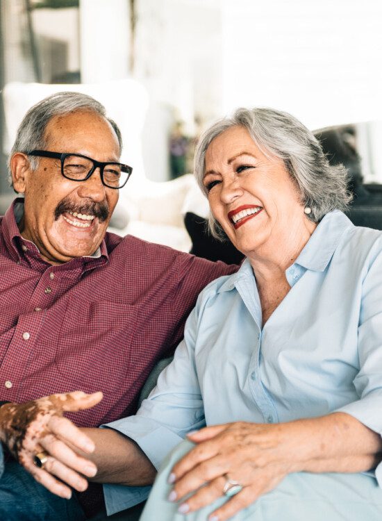 Senior couple enjoying time together on the porch