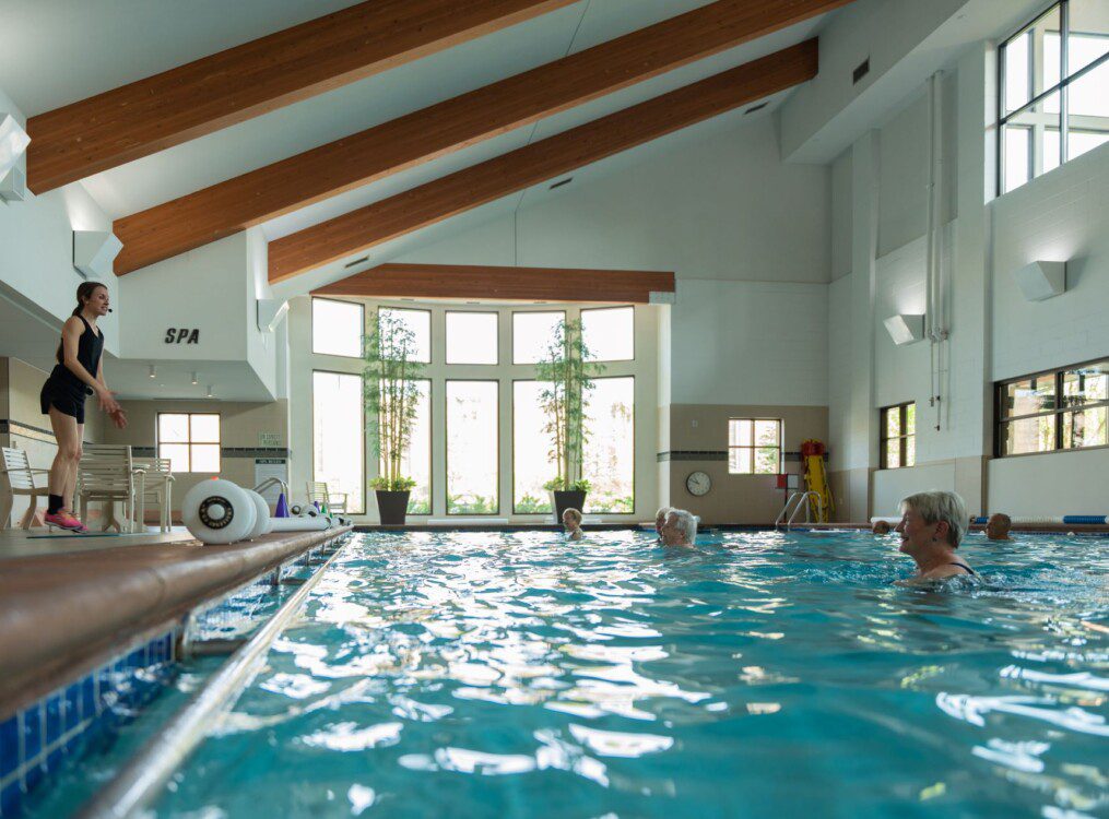 pool with people doing exercises